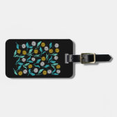 Federkronen-Blume und Blätter Design Gepäckanhänger (Vorderseite horizontal)