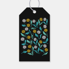 Federkronen-Blume und Blätter Design Geschenkanhänger