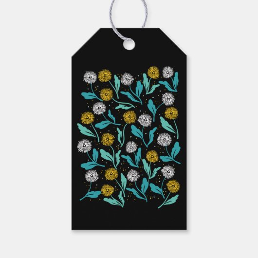 Federkronen-Blume und Blätter Design Geschenkanhänger (Vorderseite)