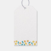 Federkronen-Blume und Blätter Design Geschenkanhänger (Rückseite)