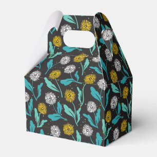 Federkronen-Blume und Blätter Design Geschenkschachtel