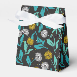 Federkronen-Blume und Blätter Design Geschenkschachtel