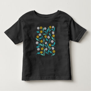 Federkronen-Blume und Blätter Design Kleinkind T-shirt