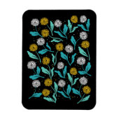 Federkronen-Blume und Blätter Design Magnet (Vertikal)