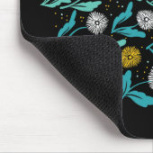 Federkronen-Blume und Blätter Design Mousepad (Ecke)