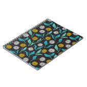 Federkronen-Blume und Blätter Design Notizblock (Linke Seite)