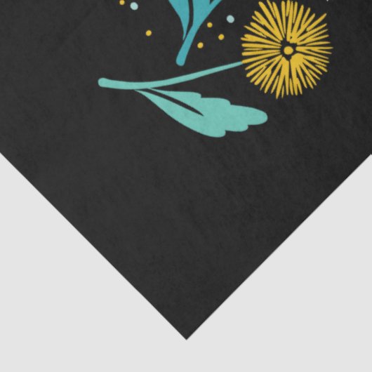 Federkronen-Blume und Blätter Design Seidenpapier (Ausschnitt)