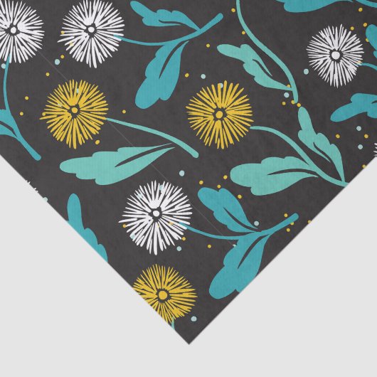 Federkronen-Blume und Blätter Design Seidenpapier (Ausschnitt)