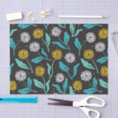 Federkronen-Blume und Blätter Design Seidenpapier (Handwerk)