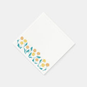 Federkronen-Blume und Blätter Design Serviette (Ecke)