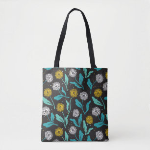 Federkronen-Blume und Blätter Design Tasche