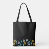 Federkronen-Blume und Blätter Design Tasche (Rückseite)