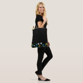 Federkronen-Blume und Blätter Design Tasche (Am Model)