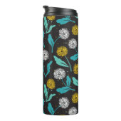 Federkronen-Blume und Blätter Design Thermosbecher (Nach rechts gedreht)