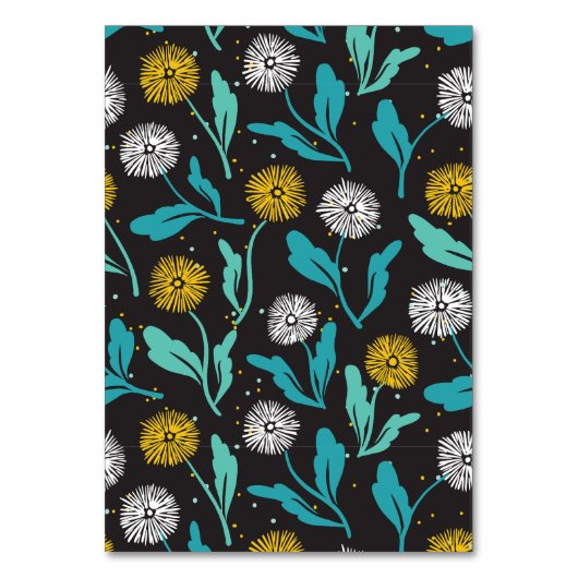 Federkronen-Blume und Blätter Design Tischnummer (Vorderseite)