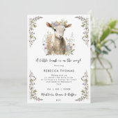 Federlamm-Wildblume Babydusche Einladung (Stehend Vorderseite)