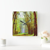 Federleuchte Quadratische Wanduhr (Zuhause)