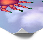 Federlose Glut-Alien-Vögel im Sturm Poster (Ecke)
