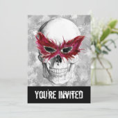 Federmaske Einladung (Stehend Vorderseite)