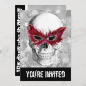 Federmaske Einladung (Vorne/Hinten)