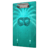 Federmaske elegant Vintag aquamarin Klemmbrett (Links)