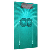 Federmaske elegant Vintag aquamarin Klemmbrett (Rechts)