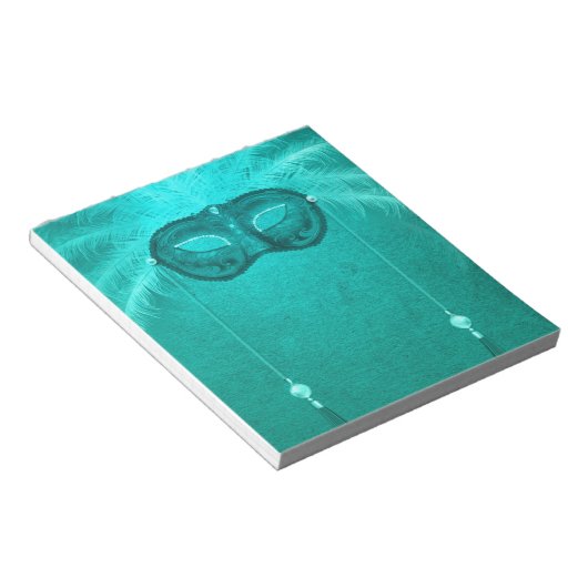 Federmaske elegant Vintag aquamarin Notizblock (angewinkelt)