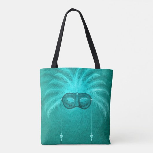Federmaske elegant Vintag aquamarin Tasche (Rückseite)