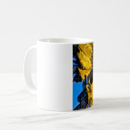 Federmaske Kaffeetasse (Vorderseite Links)