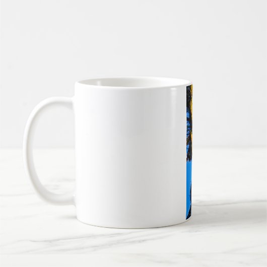 Federmaske Kaffeetasse (Links)