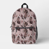 Federmuster Bedruckter Rucksack (Vorderseite)