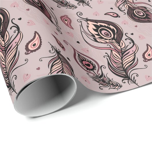 Federmuster Geschenkpapier (Rolleneckpunkt)