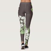 Federmuster, grüne Zweige nahtlos. Leggings (Rückseite)
