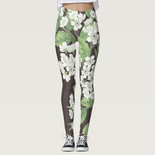 Federmuster, grüne Zweige nahtlos. Leggings