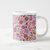 Federmuster mit bunten Blume Jumbo-Tasse (Rechts)