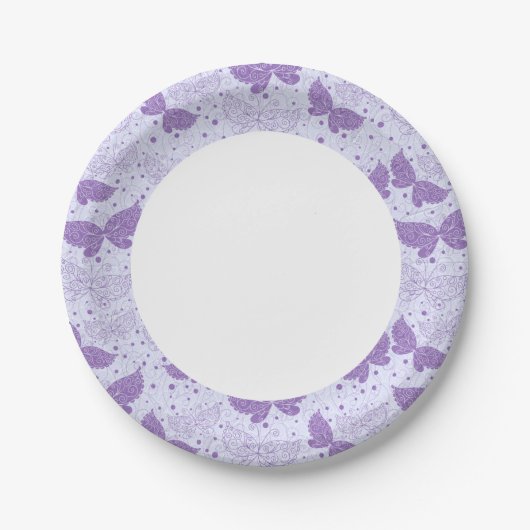 Federmuster Pappteller (Vorderseite)