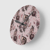 Federmuster Runde Wanduhr (Winkel)