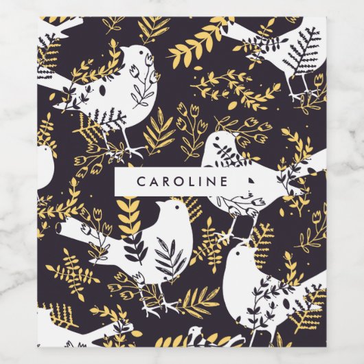 Federmuster Weinetikett (Einzelnes Label)