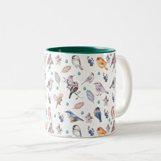 Federmuster Zweifarbige Tasse (VorderseiteRechts)