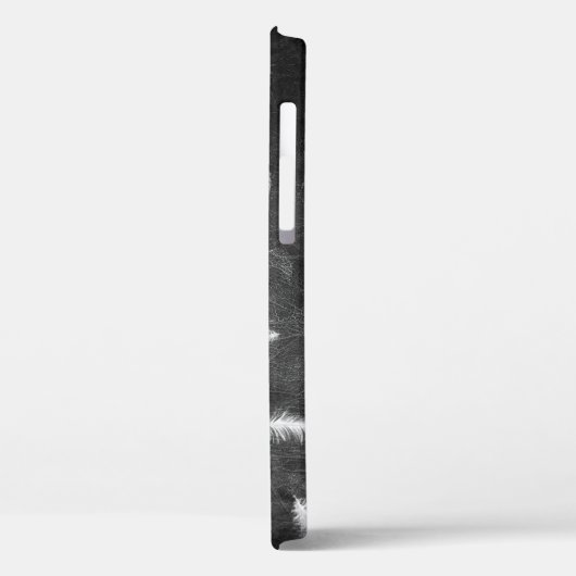 Federn auf schwarzem Leder Case-Mate iPhone Hülle (Rückseite / Links)