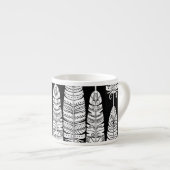 Federn Boho: Schwarz-Weiß-Muster Espressotasse (Vorderseite Rechts)