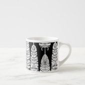 Federn Boho: Schwarz-Weiß-Muster Espressotasse (Rechts)