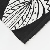 Federn Boho: Schwarz-Weiß-Muster Fleecedecke (Ecke)
