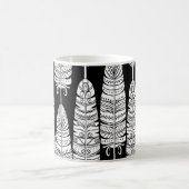 Federn Boho: Schwarz-Weiß-Muster Kaffeetasse (Mittel)