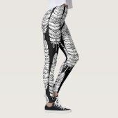 Federn Boho: Schwarz-Weiß-Muster Leggings (Rechts)