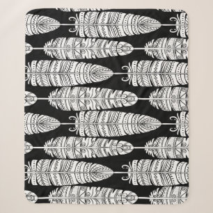Federn Boho: Schwarz-Weiß-Muster Sherpadecke