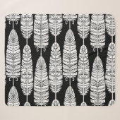 Federn Boho: Schwarz-Weiß-Muster Sherpadecke (Vorderseite (Horizontal))