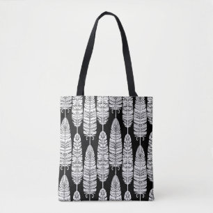 Federn Boho: Schwarz-Weiß-Muster Tasche