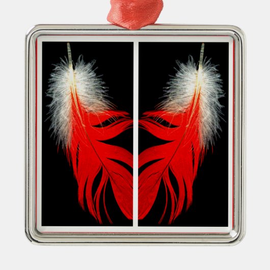Federn des afrikanischen Graus Ornament Aus Metall (Vorne)
