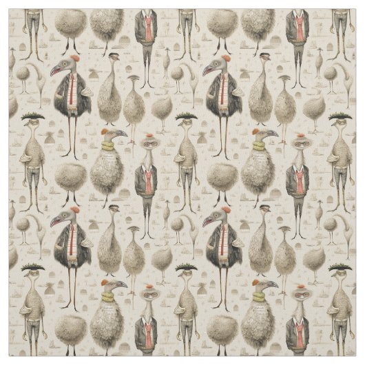 Federn des Extravaganten: Whimsy Ostrich Stoff (Muster)